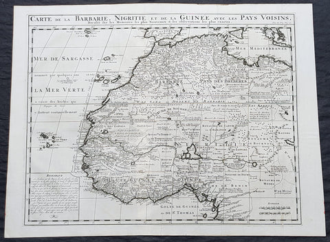 1719 Chatelain Antique Map of North & Western Africa from Barbary Coast to Benin