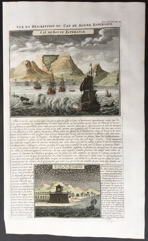 1719 Chatelain View of Cape Town, Table Top Mountain South Africa