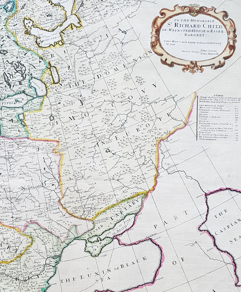 1712 John Senex Large Antique Map of Europe - Iceland, Poland, Russia, Italy