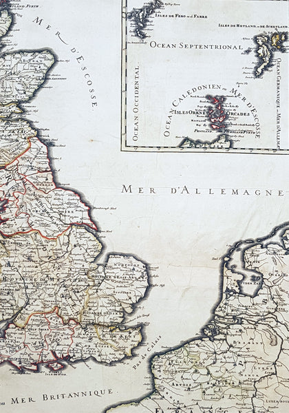 1692 Alexis Jaillot Large Antique Map of Great Britain & Ireland