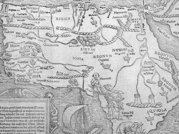 1560 Sebastian Munster Antique Map of Africa