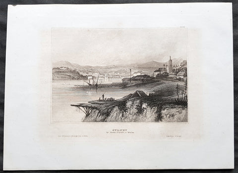 1835 Joseph Meyer Antique Print Early View of The Rocks Sydney, Australia