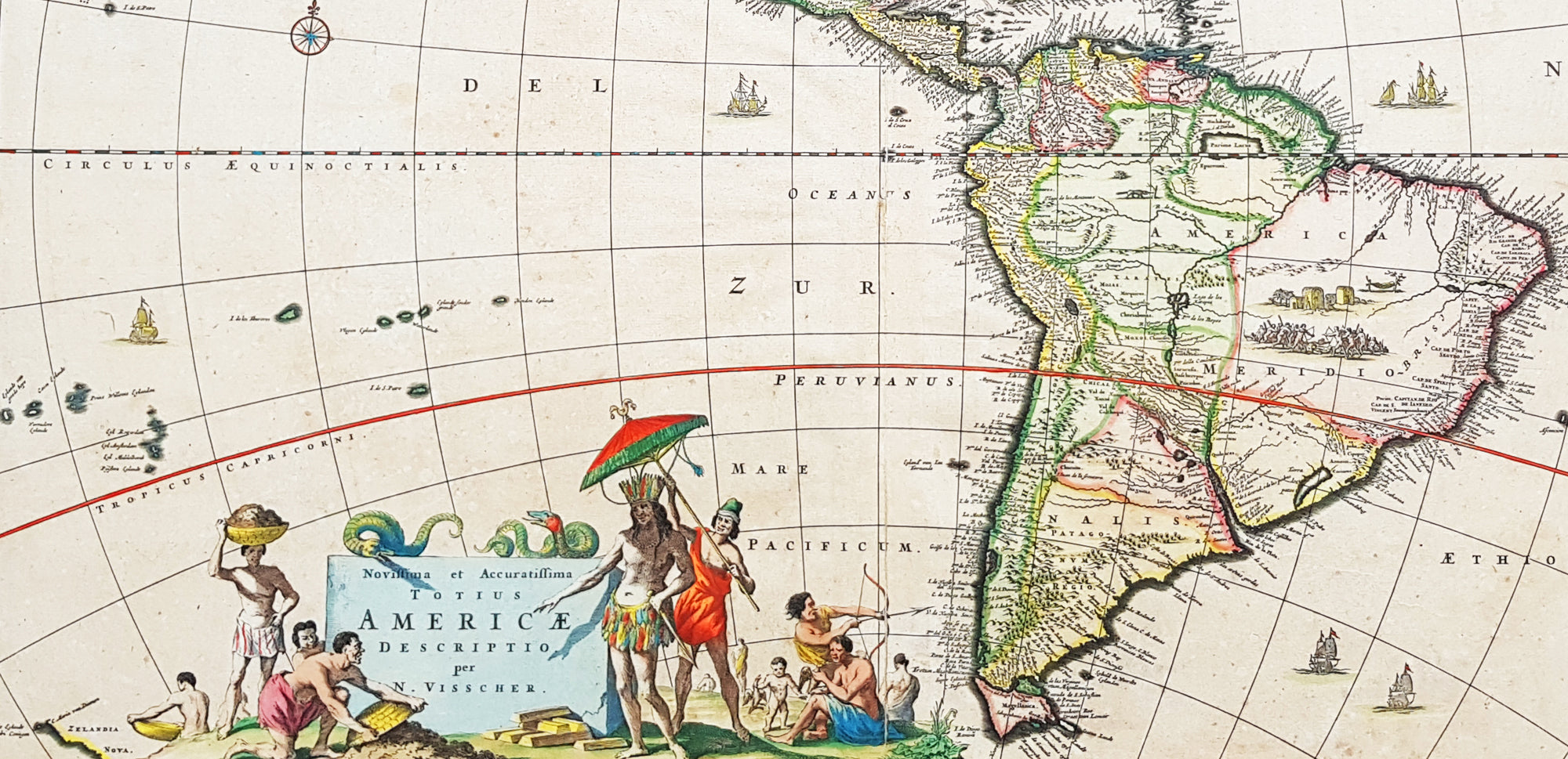 1658 Visscher Large Antique Map of America – Classical Images