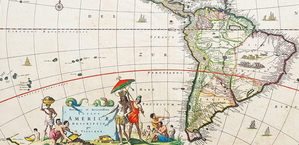 1658 Visscher Large Antique Map of America