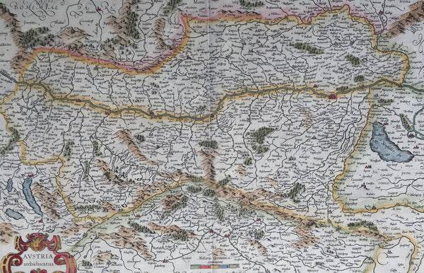 1609 Mercator & Hondius Large Antique Map of Austria