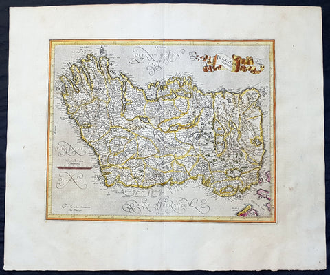 1628 Gerard Mercator Original Antique Map of Ireland - Irlandiae Regnum