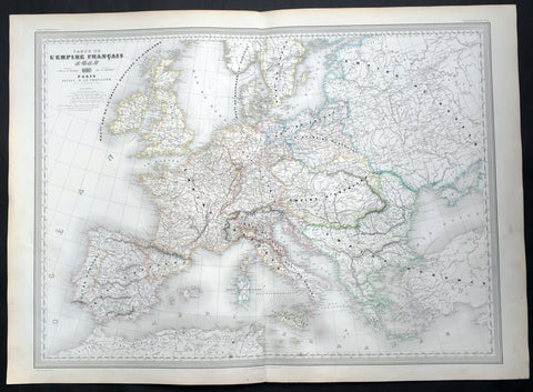 1856 A H Dufour Very Large Antique Map of The Different Empires of Europe