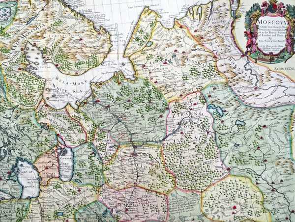 1712 Senex Very Large Antique Map of European Russia - Moscovy Corrected
