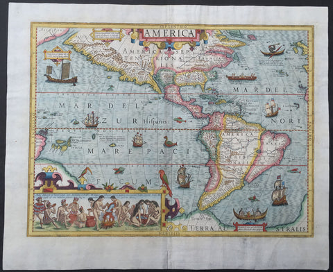 1630 Jodocus Hondius Antique Map of America