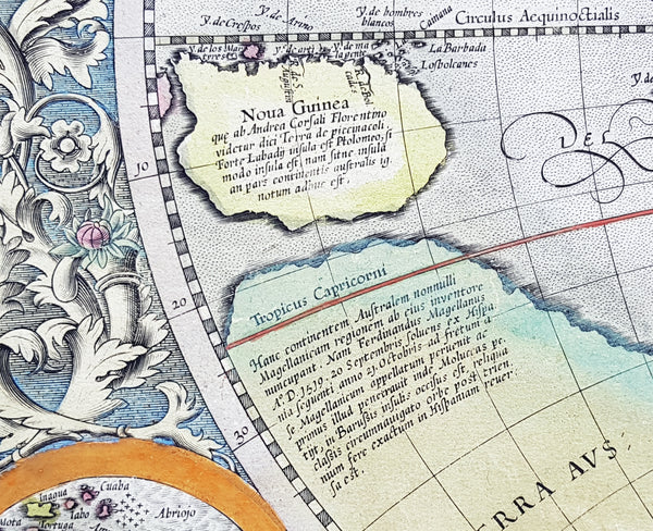1613 Mercator Antique Map of America & The Great Southern Land - Terra Australis