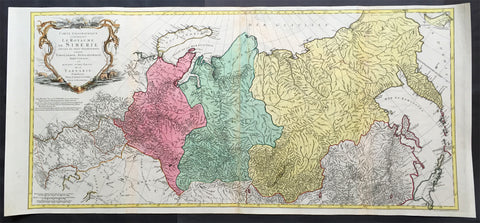 1770 Tobias Lotter Very Large Antique Map of Russia & Siberia