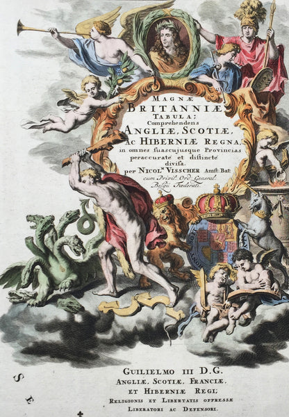 1690 Nicolas Visscher Large Old, Antique Map of Great Britain & Ireland