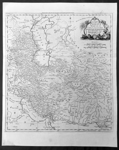 1782 Kitchin Large Antique Map Persian Empire - Iran - Caspian to Persian Gulf