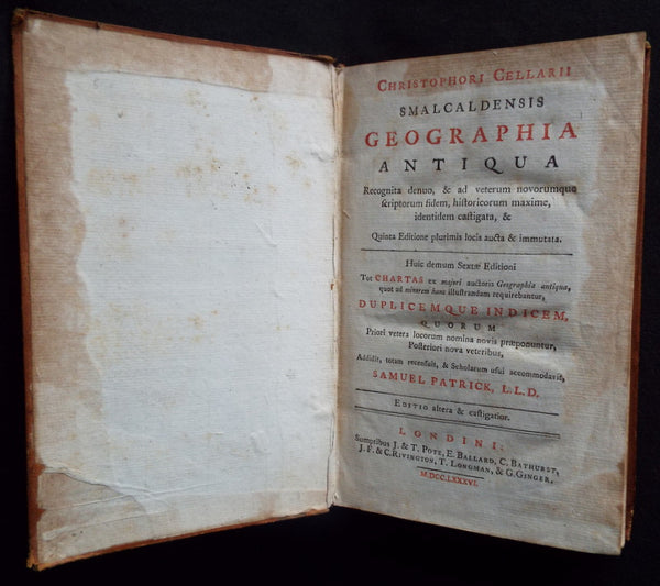 1786 Chris. Cellarius Old, Antique Atlas Geographia - w/ 27 Maps and Armillary