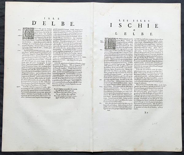 1652 Jansson Large Antique Map Islands of Ischia, Procida & Vivara Naples, Italy