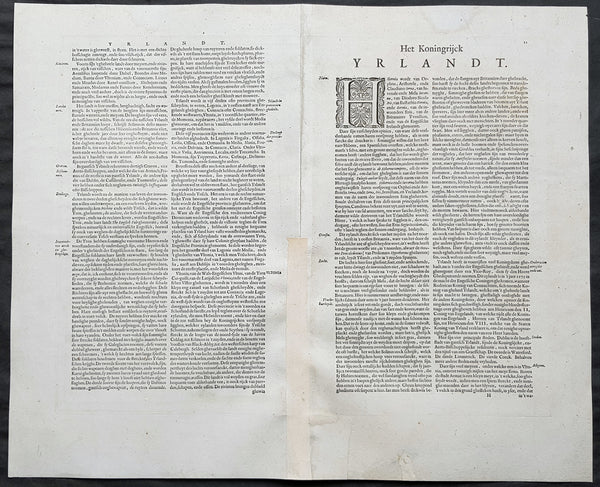 1642 Blaeu Large Old, Antique Map of Ireland - Hibernia Regnum