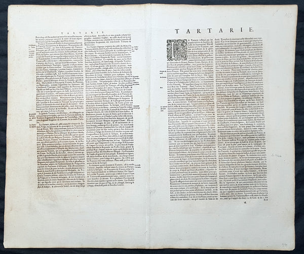 1652 Jan Jansson Antique Map of East & Central Asia, China to Russia - Tartary