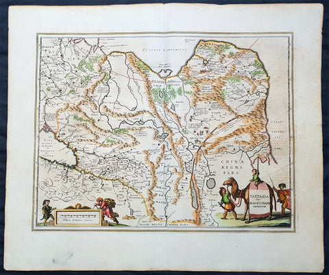 1652 Jan Jansson Antique Map of East & Central Asia, China to Russia - Tartary