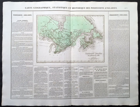 1825 Carey & Lea Buchon Large Antique Map of East Canada & The Great Lakes