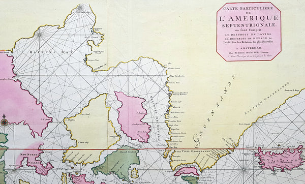 1695 Pierre Mortier Large Antique Hudsons Bay Company Map of Canada