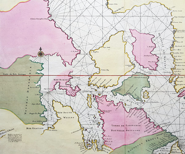 1695 Pierre Mortier Large Antique Hudsons Bay Company Map of Canada