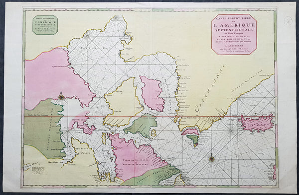 1695 Pierre Mortier Large Antique Hudsons Bay Company Map of Canada