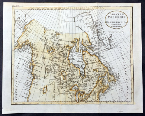 1797 John Russell Old, Antique Map of The Great Lakes & Canada, North America