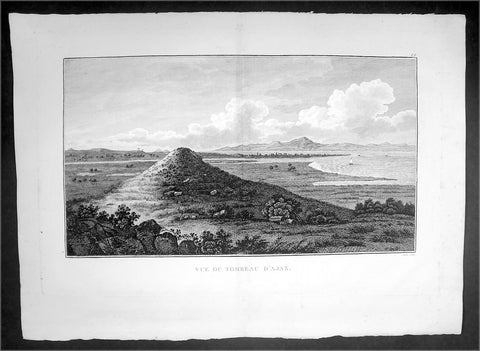 1802 J B Lechevalier Antique Print View of Tomb of Ajax Troy in Troad, NW Turkey