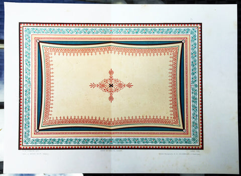 1862 Morel & Lemercier Large Antique French Lithograph Decoration Print
