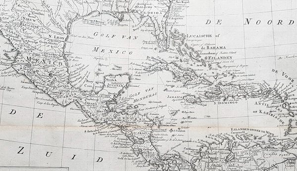 1765 Isaac Tirion Original Antique Map Southern North America, Mexico, Texas GOM