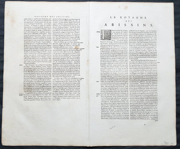 1639 Jansson Original Antique Map of Africa - The Myth of Emperor Prestor John