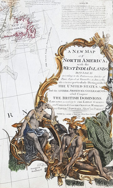 1794 Thomas Pownall & Kitchin Large Post Revolutionary War Map of North America