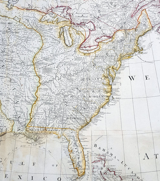 1794 Thomas Pownall & Kitchin Large Post Revolutionary War Map of North America