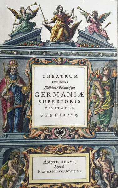 1640 Jansson Old, Antique German Atlas Title Page