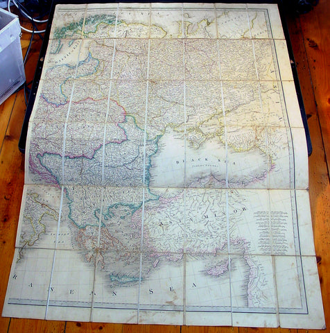 1830 Wyld Large Folding Antique Map Eastern Europe, Russia to Turkey, Ukraine
