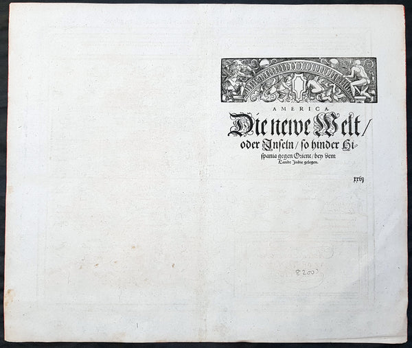 1614 Sebastian Munster Antique Map of America - Americae sive Novi Orbis Nova