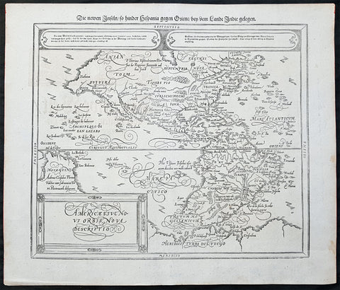 1614 Sebastian Munster Antique Map of America - Americae sive Novi Orbis Nova