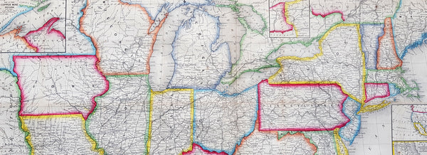 1856 Mitchell Large Antique Pre Civil War Map United States of America California Gold Rush