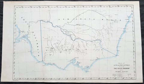 1853 John Arrowsmith Rare Antique Map of The River Murray & Victoria, Australia