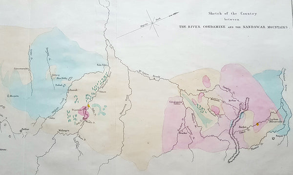 1854 Arrowsmith Rare Antique Geological Map from Queensland to NSW Australia