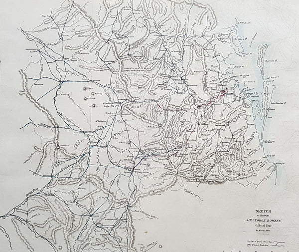 1861 Arrowsmith Rare Antique Map of Queensland, Brisbane to Toowoomba & Warwick - Bowen