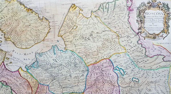 1712 Senex Large Original Antique Map of Europe Russia, Moscow - Finland to Azov