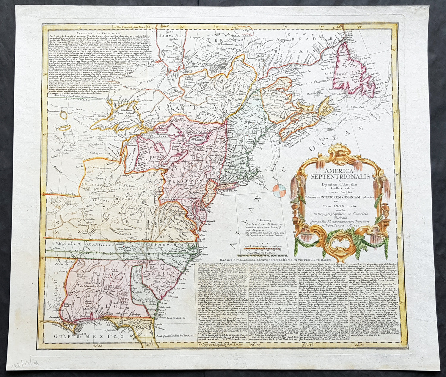 Map of the Mississippi River and Louisiana 1730 Vintage Style US