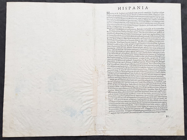 1574 Abraham Ortelius Antique Map of Spain & Portugal - Regni Hispaniae