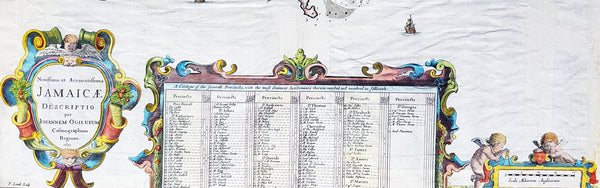 1671 John Ogilby 1st Antique English map of The Island of Jamaica, Caribbean