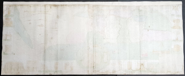 1630 Jacob Tirinus Large Early Antique 1st Edition Map of The Holy Land, Palestine, Israel