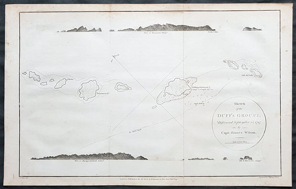1797 Wilson Large Antique Map of the Duff Isles, Solomon Islands, South Pacific