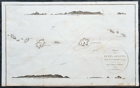 1797 Wilson Large Antique Map of the Duff Isles, Solomon Islands, South Pacific