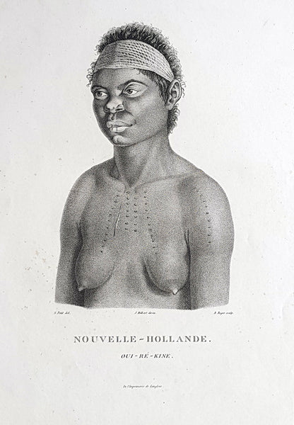 1807 Baudin & Petit Antique Print Sydney Aboriginal Wárrgan, Bennelong's Sister