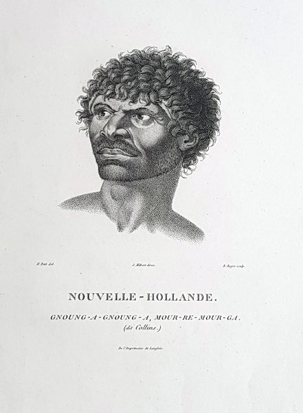 1807 Baudin & Petit Antique Print Sydney Aboriginal Gnung-a Gnung-a Murremurgan - Bennelong